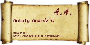 Antaly András névjegykártya
